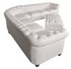 Classic Chesterfield White Sectional with Ottoman (KIT)