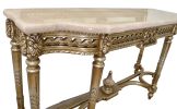 Grand Carved Console with Marble Top 68"W-Platine