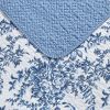 Full/Queen 3 Piece Bed In A Bag Reversible Blue White Floral Cotton Quilt Set