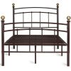Dark Brown Gold Tops Metal Platform Bed in Twin Size