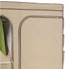 Khaki Double Door Wardrobe Portable Clothes Closet with Shoe Storage