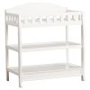 Modern White Wooden Baby Changing Table with Safety Rail Pad and Strap
