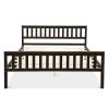 Queen Wood Platform Bed Frame with Headboard and Footboard in Espresso