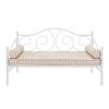 Twin White Metal Daybed with Scrolling Final Detailing - 400 lb Weight Limit