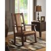 Butsea Rocking Chair in Brown Fabric & Espresso