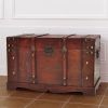 Wooden Treasure Chest Large Mocha Brown