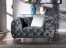 Grey Elegant Velvet Living Room Armchair