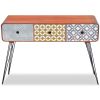 Console Table with 3 Drawers Brown