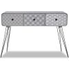Console Table with 3 Drawers Gray