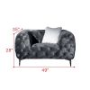 Grey Elegant Velvet Living Room Armchair