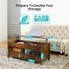 EVAJOY Lift Top Coffee Table, Modern Coffee Table with 2 Storage Drawers and Hidden Compartment