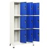 Locker Cabinet Gray and Blue 35.4"x17.7"x70.9" Steel