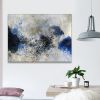 Framed Canvas Wall Art Decor Abstract Style Painting,Blue and White Color Painting Decoration For Office Living Room, Bedroom Decor-Ready To Hang