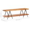 TV Stand 63"x15.7"x19.7" Solid Wood Acacia