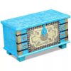 Storage Chest Blue Mango Wood 31.5"x15.7"x17.7"