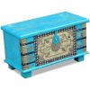 Storage Chest Blue Mango Wood 31.5"x15.7"x17.7"
