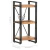 3-Tier Bookcase 15.7"x11.8"x31.5" Solid Acacia Wood