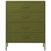Chest of Drawers Olive Green 31.5"x13.8"x40" Steel