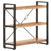 3-Tier Bookcase 35.4"x11.8"x31.5" Solid Acacia Wood
