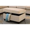 Belville Ottoman in Beige Velvet