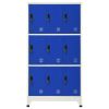 Locker Cabinet Gray and Blue 35.4"x17.7"x70.9" Steel