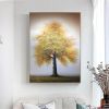 Hand Painted Oil Painting Original Tree Painting on Canvas Large Abstract Gold Big Tower Tree Landscape Acrylic Oil Painting Modern Living Room Wall A